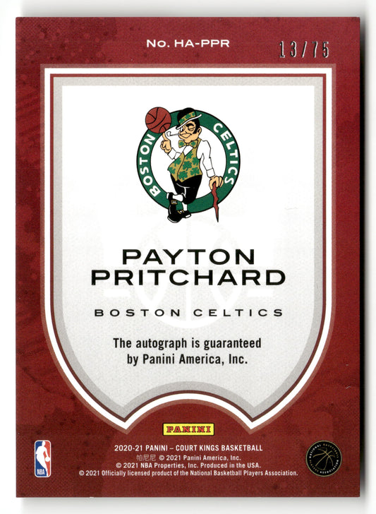 2020-21 Panini Court Kings #HA-PPR Payton Pritchard Heir Apparent Ruby #/75