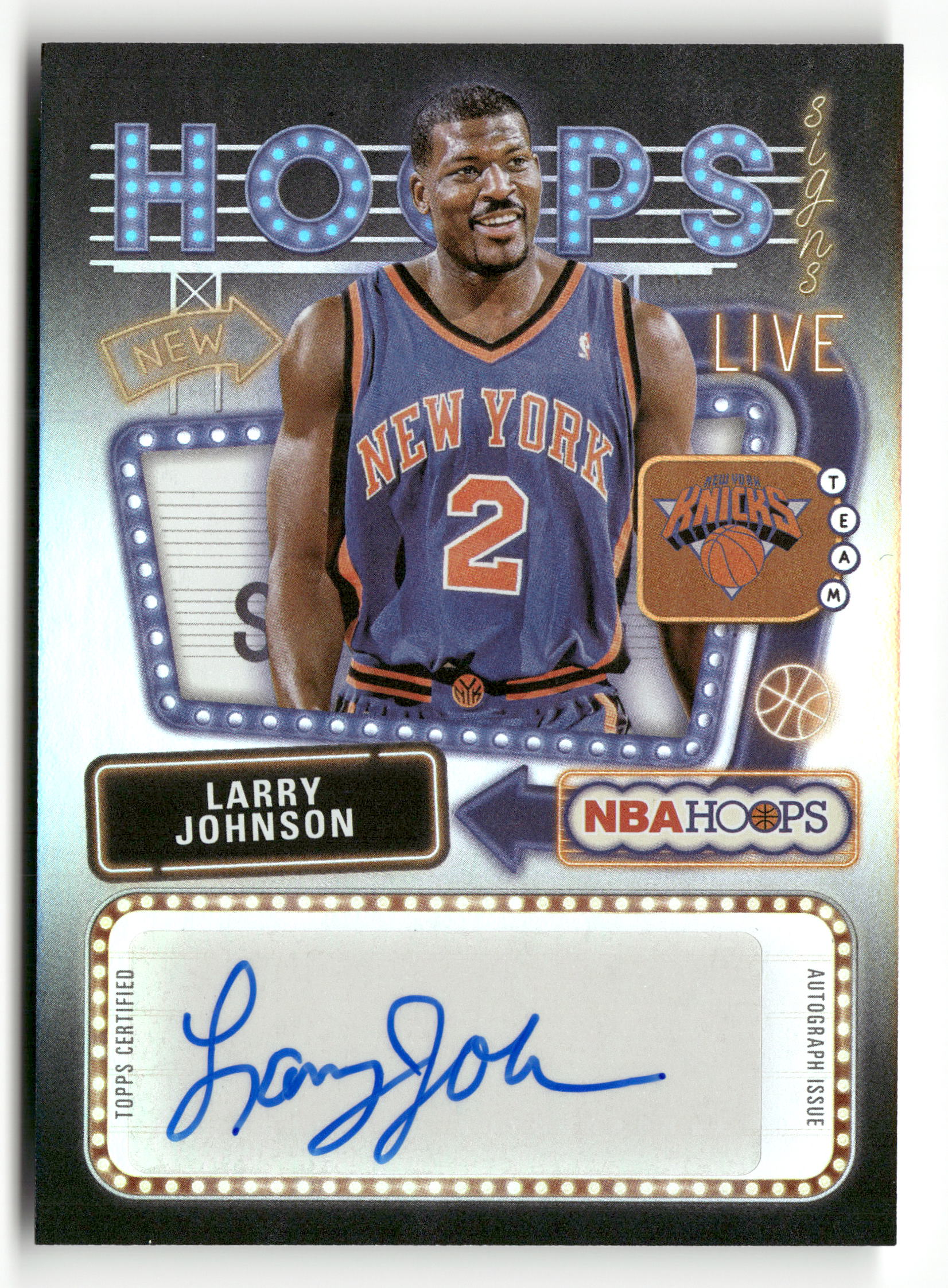 2025/26 Topps Hoops Basketball HS-LJ Larry Johnson Hoops Signs Auto