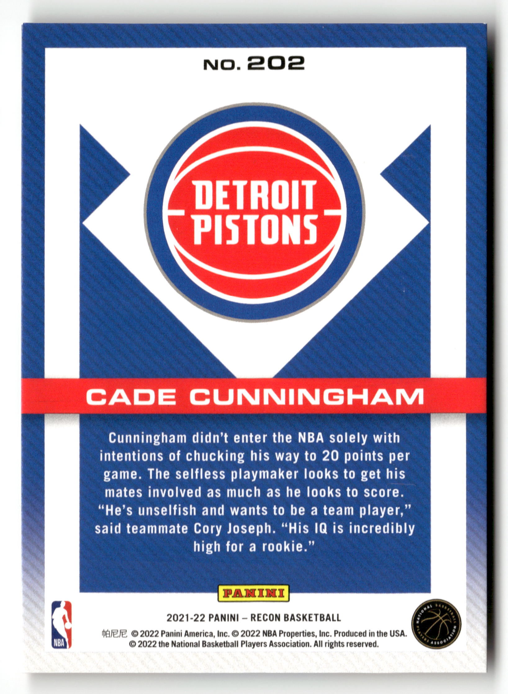2021-22 Panini Recon #202 Cade Cunningham /199