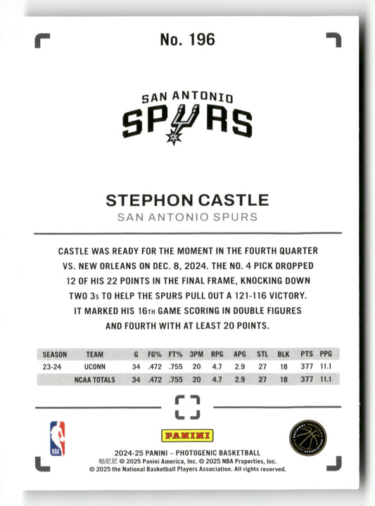 2024-25 Panini Photogenic #196 Stephon Castle