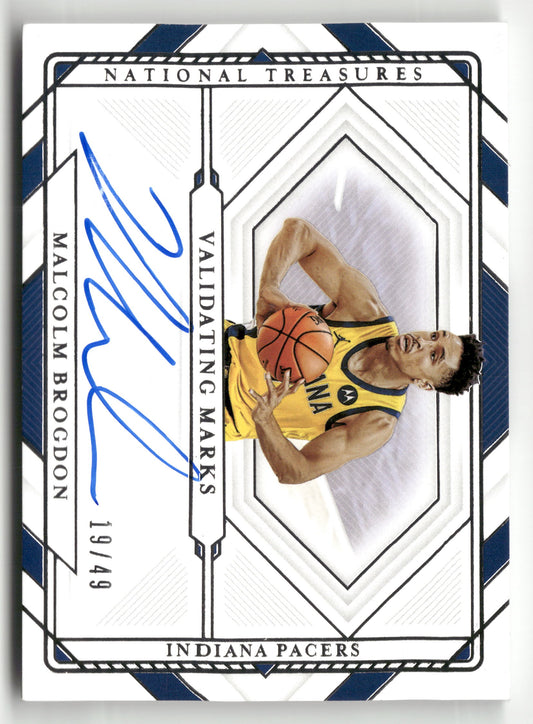 2021-22 Panini National Treasures VM-MBD Malcolm Brogdon Validating Marks #/49