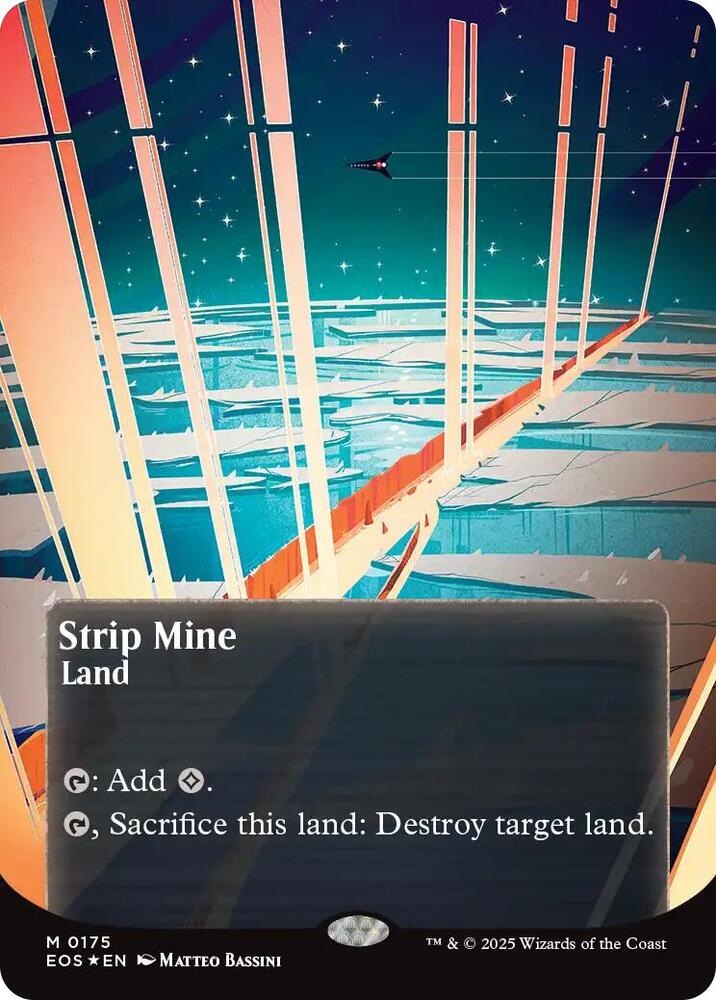 MTG Edge of Eternities: Stellar Sights 175 Strip Mine () (Borderless) (Galaxy Foil) M NM Foil