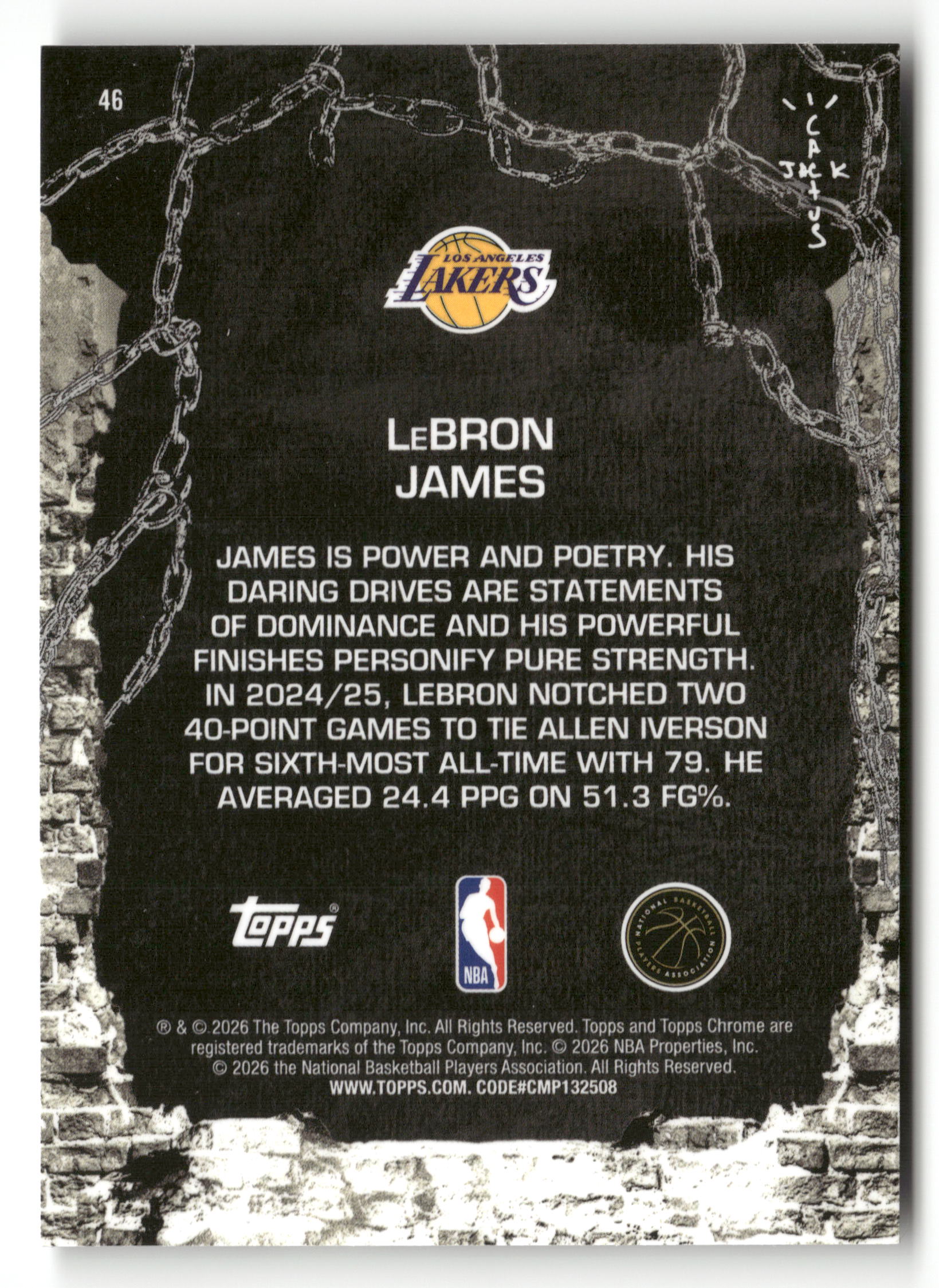 2025-26 Topps Chrome Cactus Jack #46 LeBron James