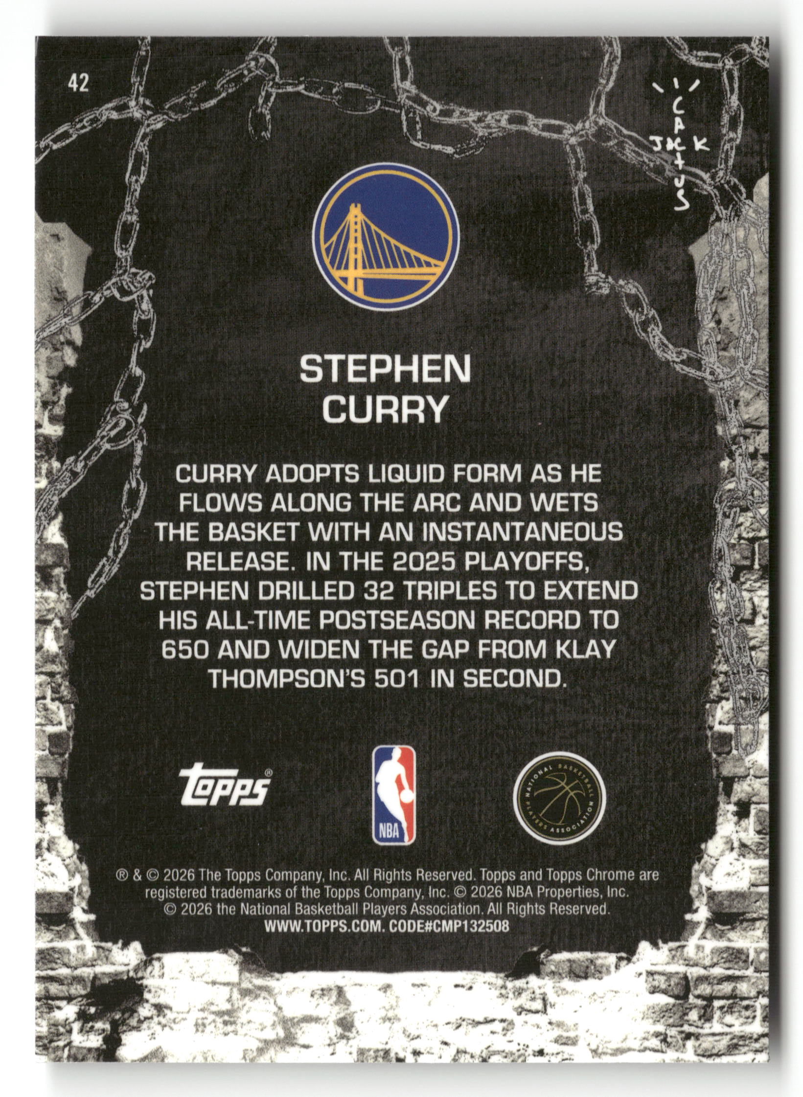 2025-26 Topps Chrome Cactus Jack #42 Stephen Curry