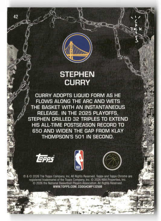 2025-26 Topps Chrome Cactus Jack #42 Stephen Curry