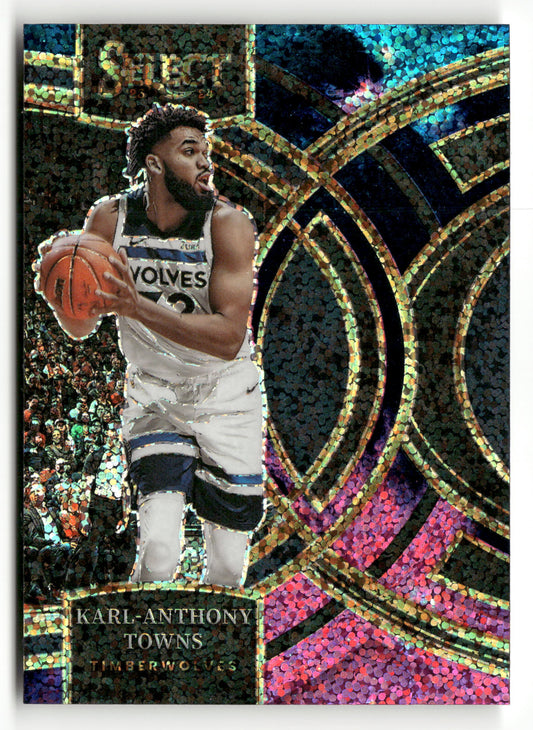 2023-24 Panini Select #196 Karl-Anthony Towns Disco Prizm Purple