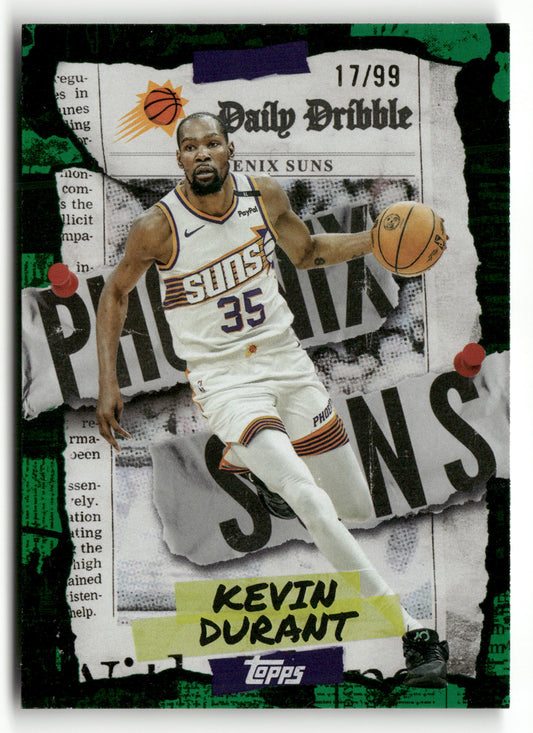 2025-26 Topps #DD-9 Kevin Durant The Daily Dribble Green Rainbow #/99