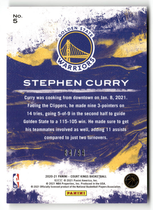 2020-21 Panini Court Kings #5 Stephen Curry Modern Strokes /99