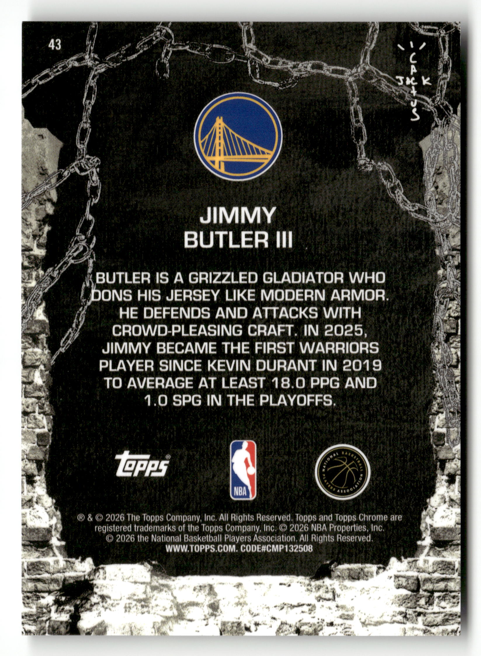 2025-26 Topps Chrome Cactus Jack #43 Jimmy Butler III /299 Speckle
