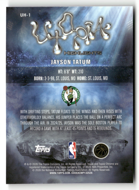 2025-26 Topps Chrome Cactus Jack #UH-1 Jayson Tatum Utopia Highlights