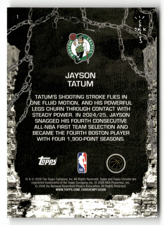 2025-26 Topps Chrome Cactus Jack #1 Jayson Tatum Pink Refractor #/250