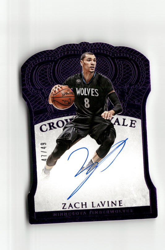2015-16 Panini Preferred #176 Zach LaVine Crown Royale Autographs Purple #/49