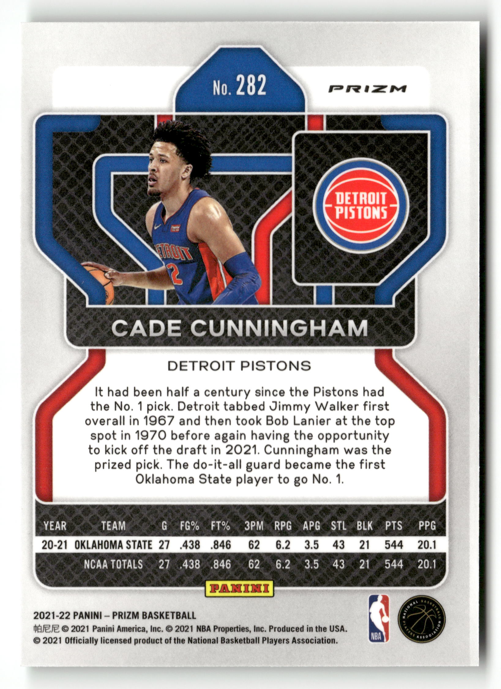 2021-22 Panini Prizm #282 Cade Cunningham Green Prizm