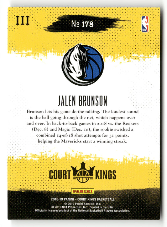 2018-19 Panini Court Kings #178 Jalen Brunson