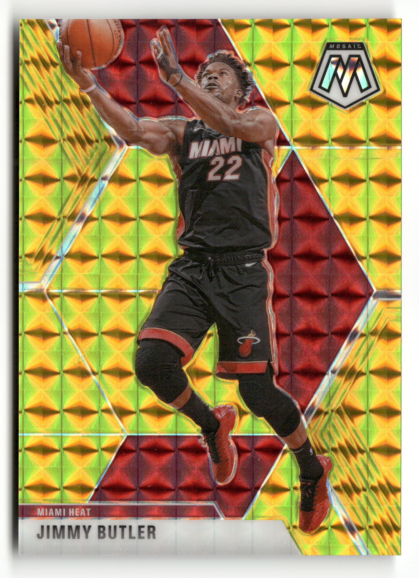 2019/20 Panini Mosaic #130 Jimmy Butler /10 Gold Geo Prizm