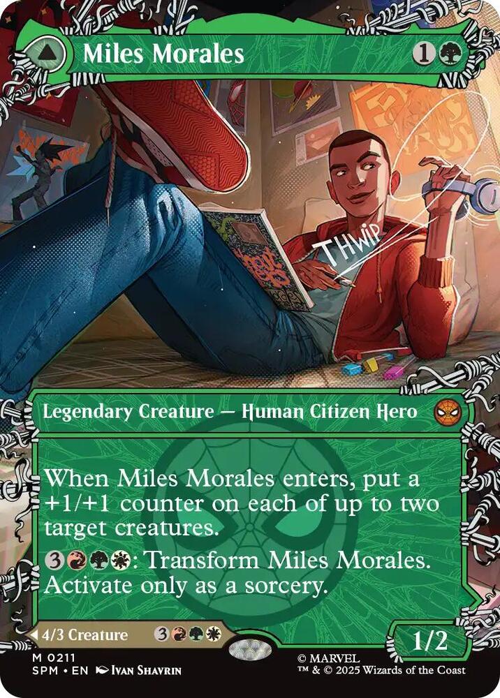 MTG Marvel's Spider-Man 211 Miles Morales () (Borderless) M NM Foil