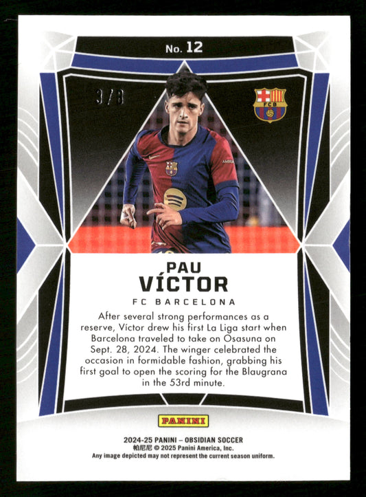 2024-25 Panini Obsidian #12 Pau Victor Electric Etch Marble Flood #/8