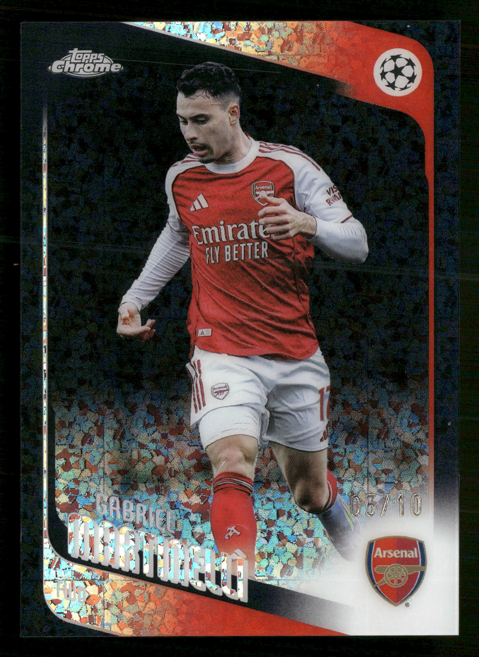 2025-26 Topps Chrome UEFA #19 Gabriel Martinelli Black Mini Diamond /10