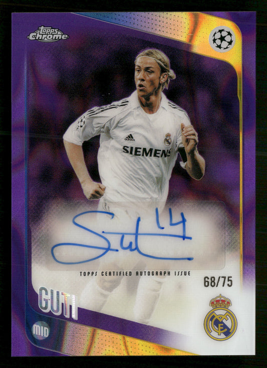 2025-26 Topps Chrome UEFA #CLA-G Guti Legends Autographs Purple Lava #/75