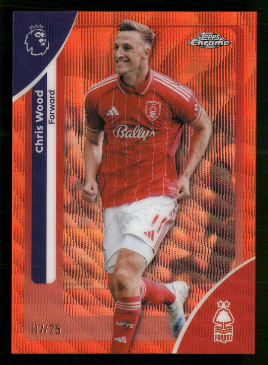 2025-26 Topps Chrome EPL #158 Chris Wood Orange Wave /25