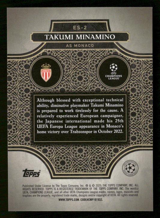 2024-25 Merlin UEFA #ES-2 Takumi Minamino Elite Society Gold #/50