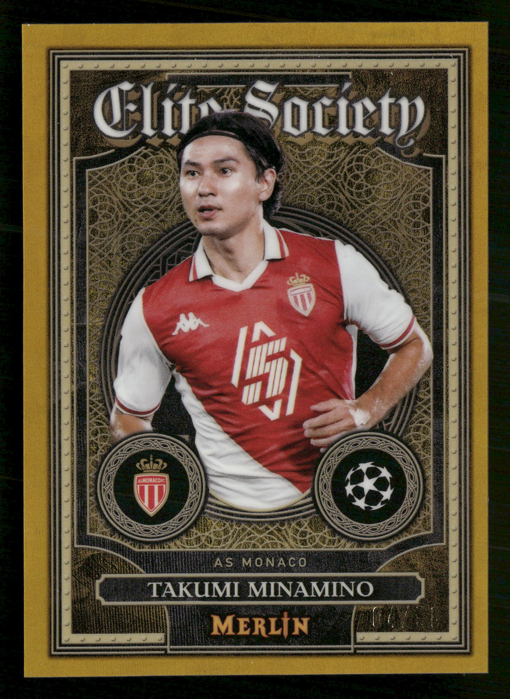 2024-25 Merlin UEFA #ES-2 Takumi Minamino Elite Society Gold #/50