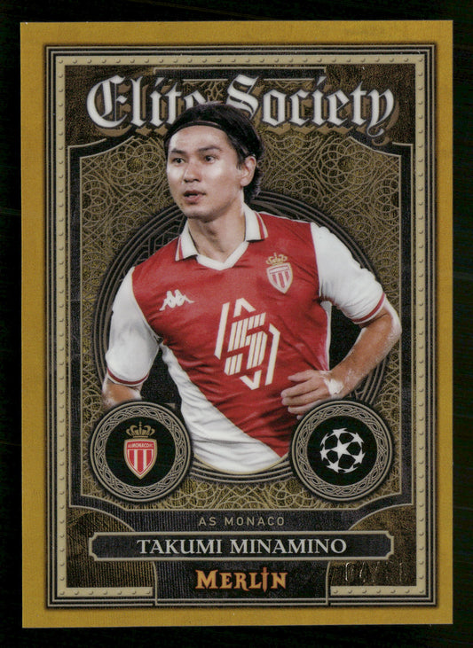 2024-25 Merlin UEFA #ES-2 Takumi Minamino Elite Society Gold #/50