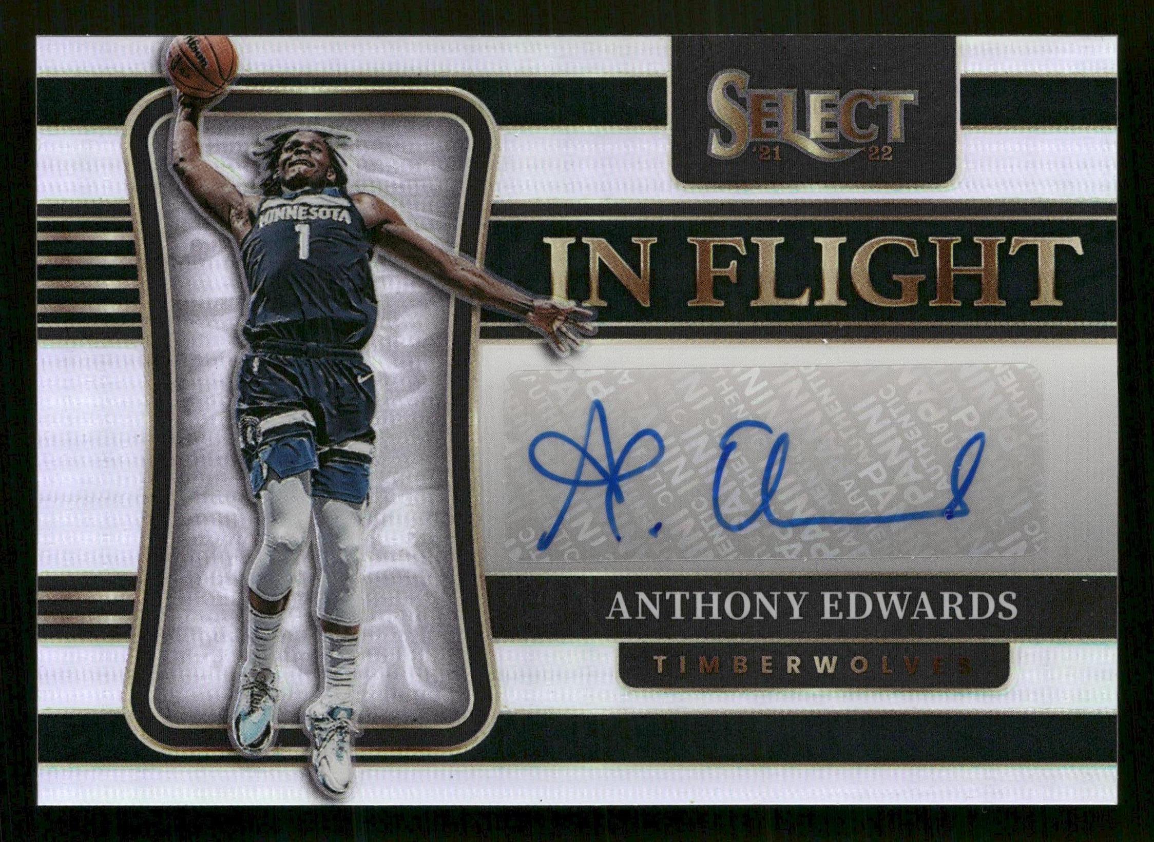 2021-22 Panini Select #IF-AEW Anthony Edwards In Flight Signatures #/299