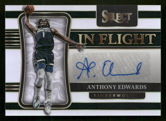 2021-22 Panini Select #IF-AEW Anthony Edwards In Flight Signatures #/299