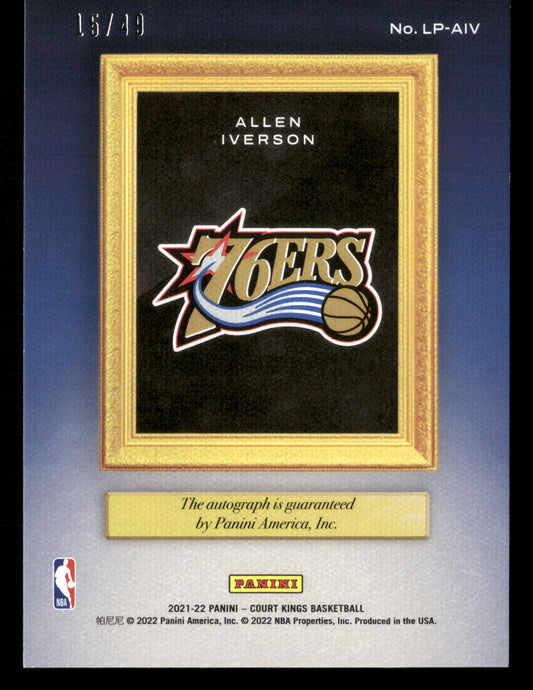2020-21 Panini Court Kings #LP-AIV Allen Iverson Legacy Portrait Signatures #/49