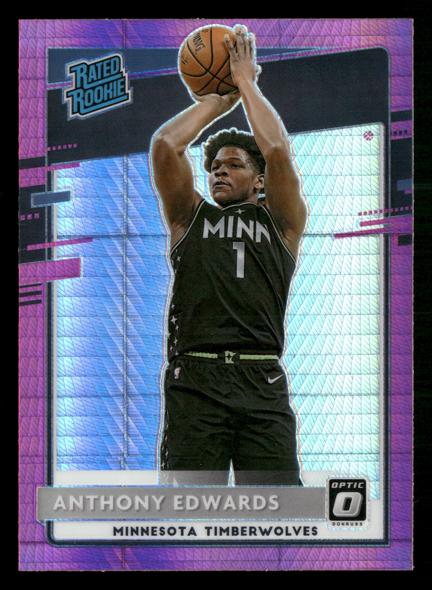 2020-21 Donruss Optic #151 Anthony Edwards Purple