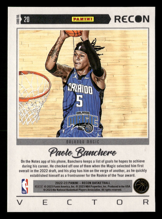 2022-23 Panini Recon #20 Paolo Banchero Vector
