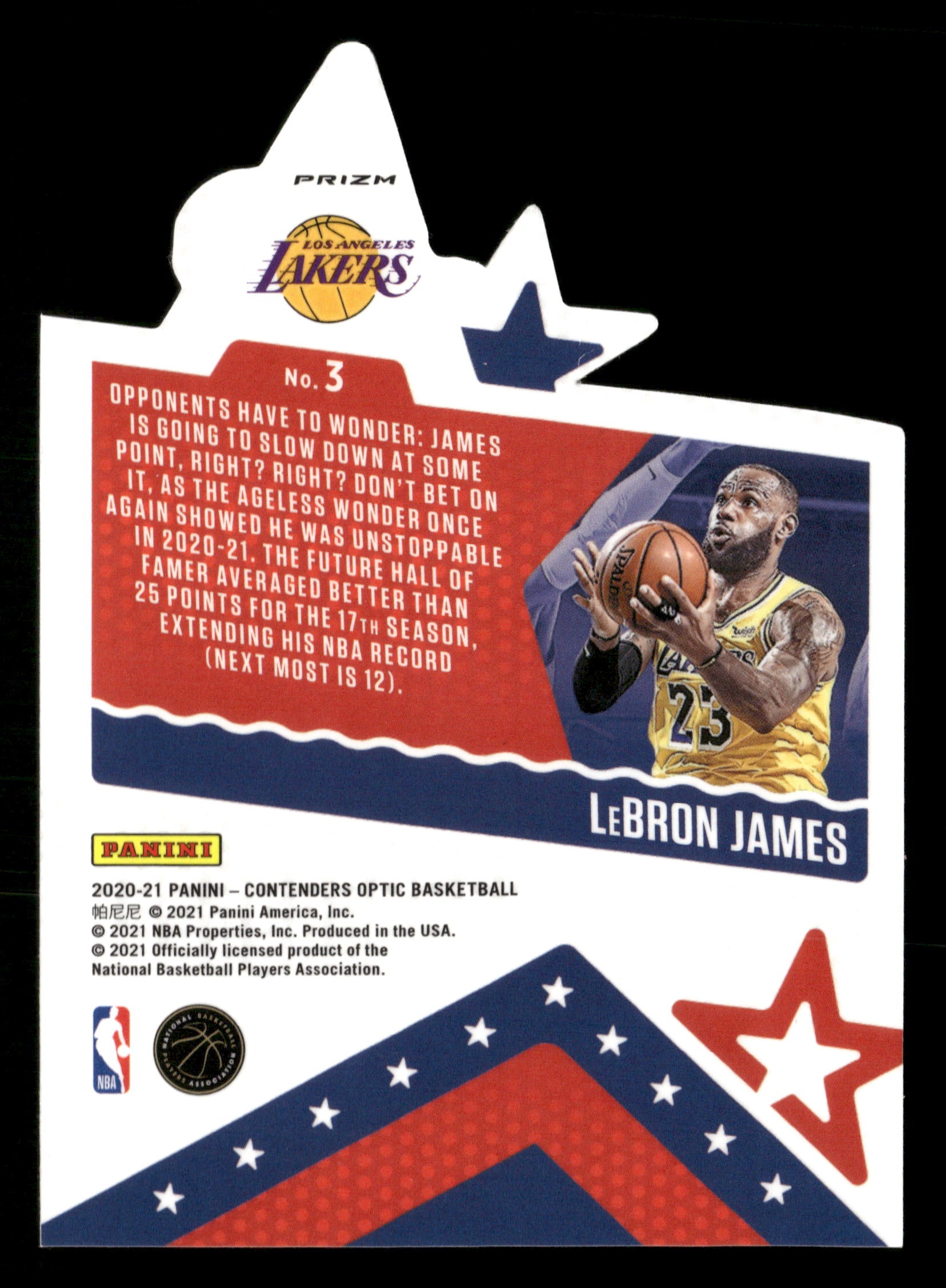 2020-21 Panini Contenders Optic #3 LeBron James Superstars
