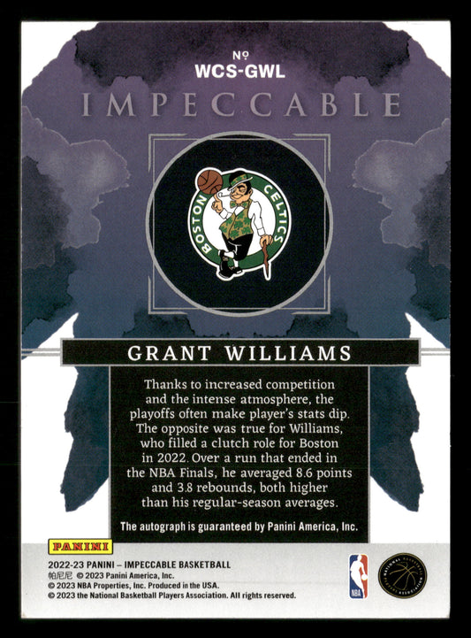 2022-23 Panini Impeccable #WCS-GWL Grant Williams Watercolor Signatures #/99