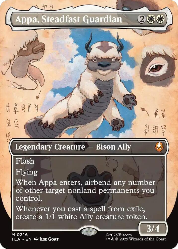 MTG Avatar: The Last Airbender 316 Appa, Steadfast Guardian (Borderless) M NM Foil