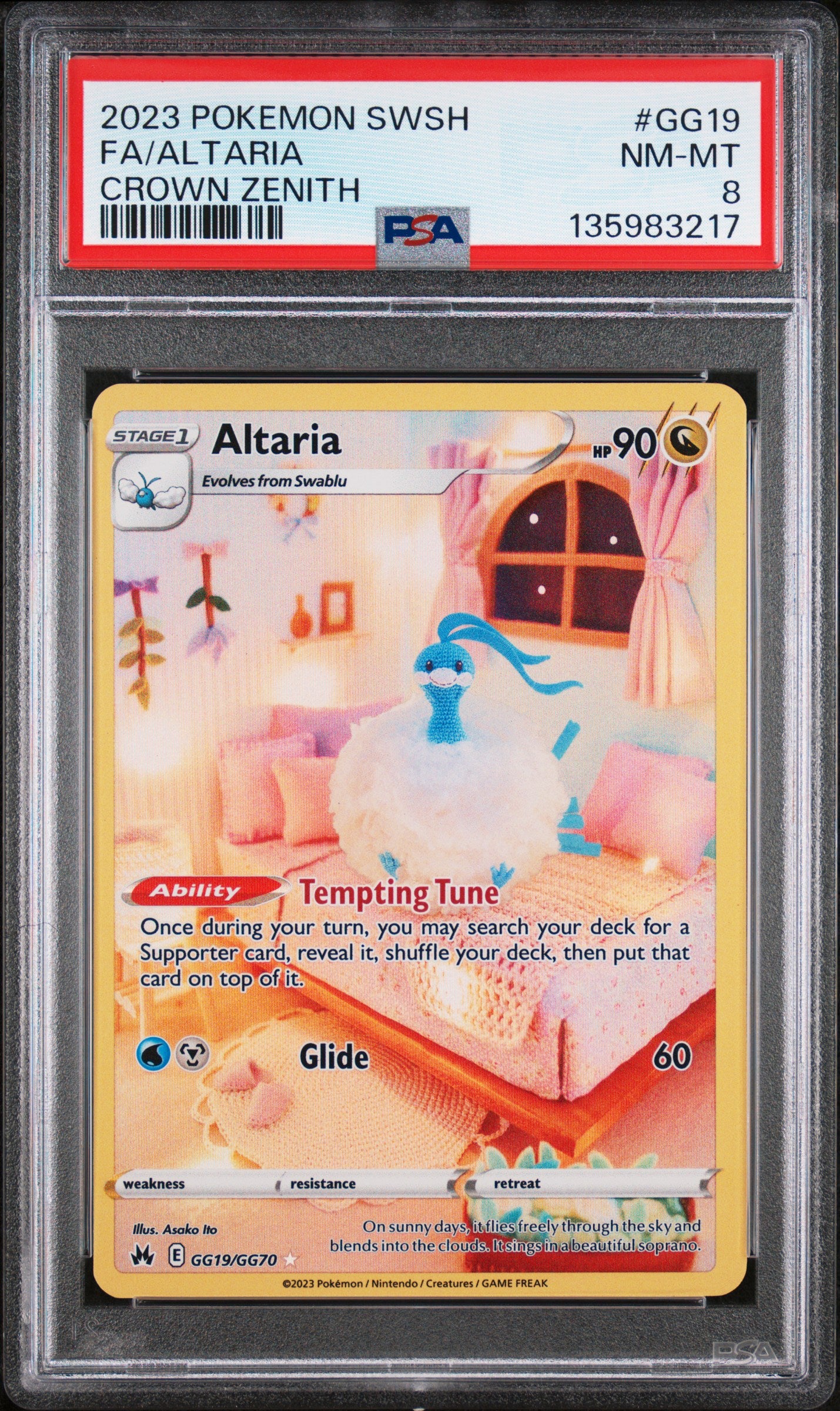 2023 Pokemon Sword And Shield Crown Zenith #GG19 Fa/Altaria Crown Zenith PSA 8