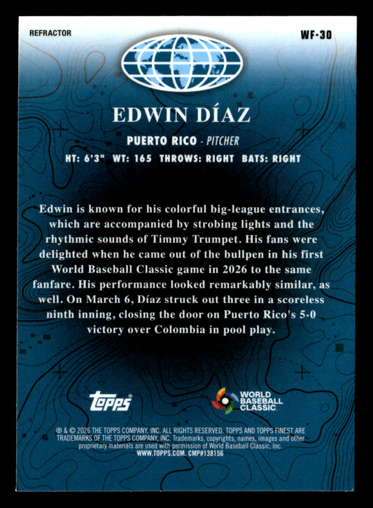 2026 Finest #WF-30 Edwin Díaz World's Finest Refractors
