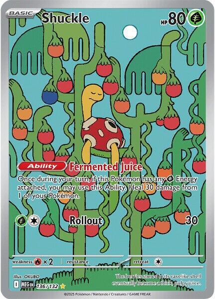 2025 Pokemon ME01: Mega Evolution Shuckle - 136/132 Illustration Rare