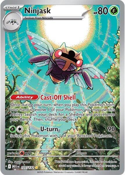 2025 Pokemon ME01: Mega Evolution Ninjask - 137/132 Illustration Rare