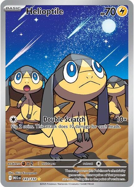2025 Pokemon ME01: Mega Evolution Helioptile - 143/132 Illustration Rare