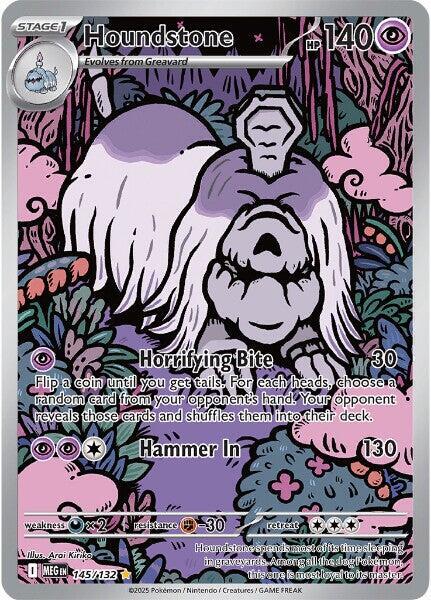 2025 Pokemon ME01: Mega Evolution Houndstone - 145/132 Illustration Rare