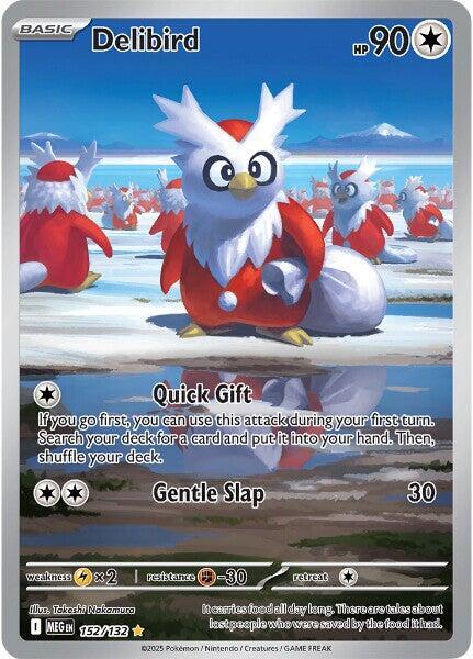 2025 Pokemon ME01: Mega Evolution Delibird - 152/132 Illustration Rare