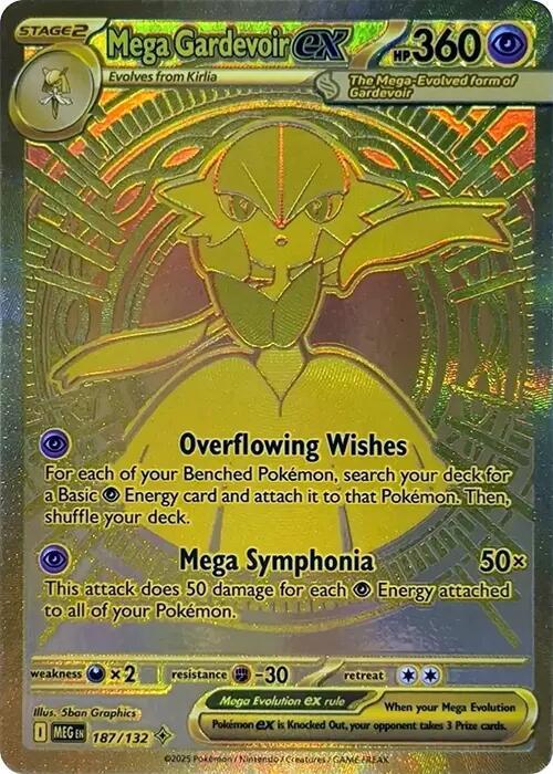 2025 Pokemon ME01: Mega Evolution Mega Gardevoir ex - 187/132 Mega Hyper Rare