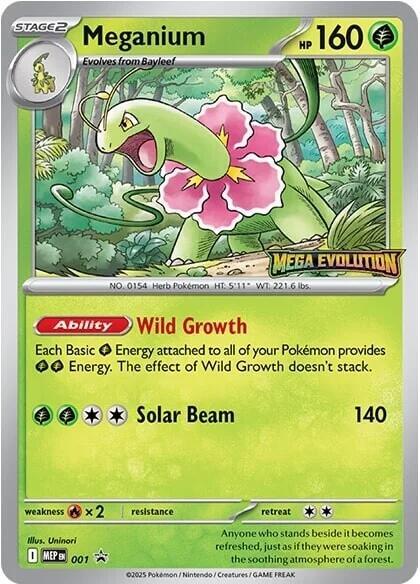 2025 Pokemon ME: Mega Evolution Promo 001 Meganium - 001 Promo
