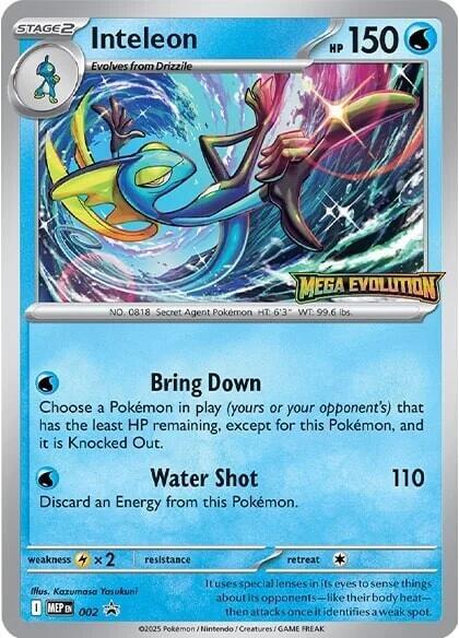 2025 Pokemon ME: Mega Evolution Promo 002 Inteleon - 002 Promo