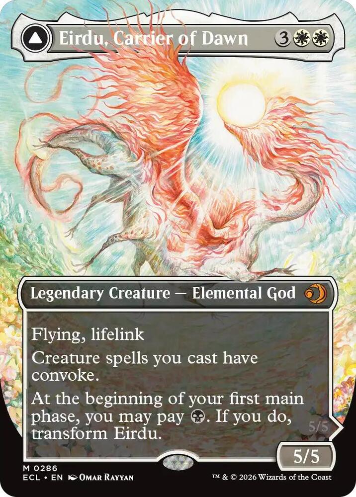 MTG Lorwyn Eclipsed 286 Eirdu, Carrier of Dawn (Borderless) M NM Foil