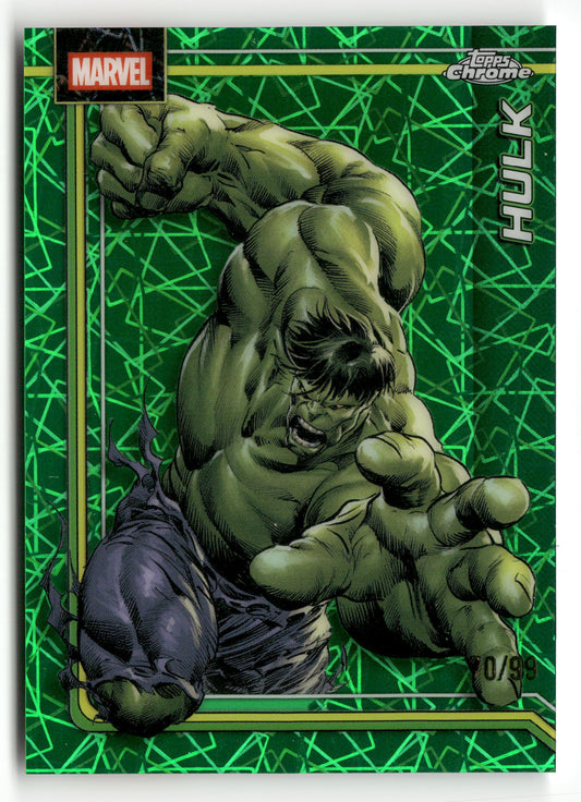 2026 Topps Chrome Marvel Comics #50 Hulk Hulk Green Lazer Refractor
