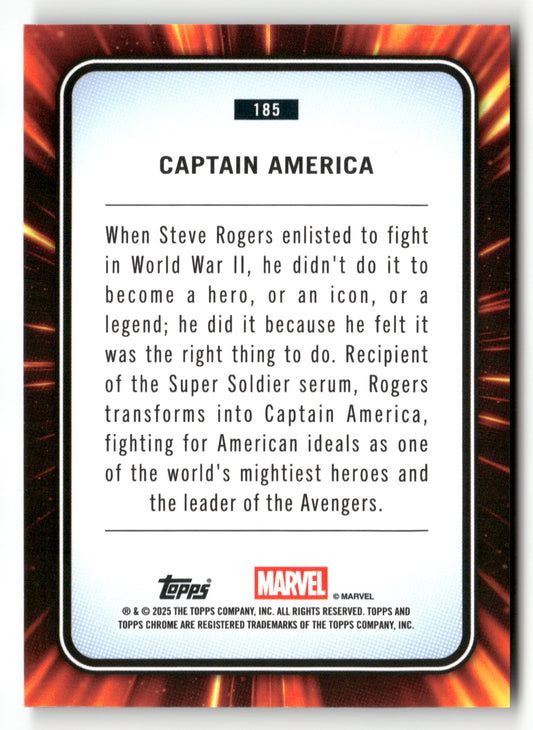 2025 Topps Chrome Marvel #185 Captain America Purple Shimmer