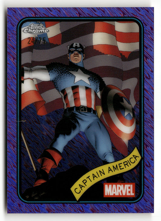 2025 Topps Chrome Marvel #185 Captain America Purple Shimmer