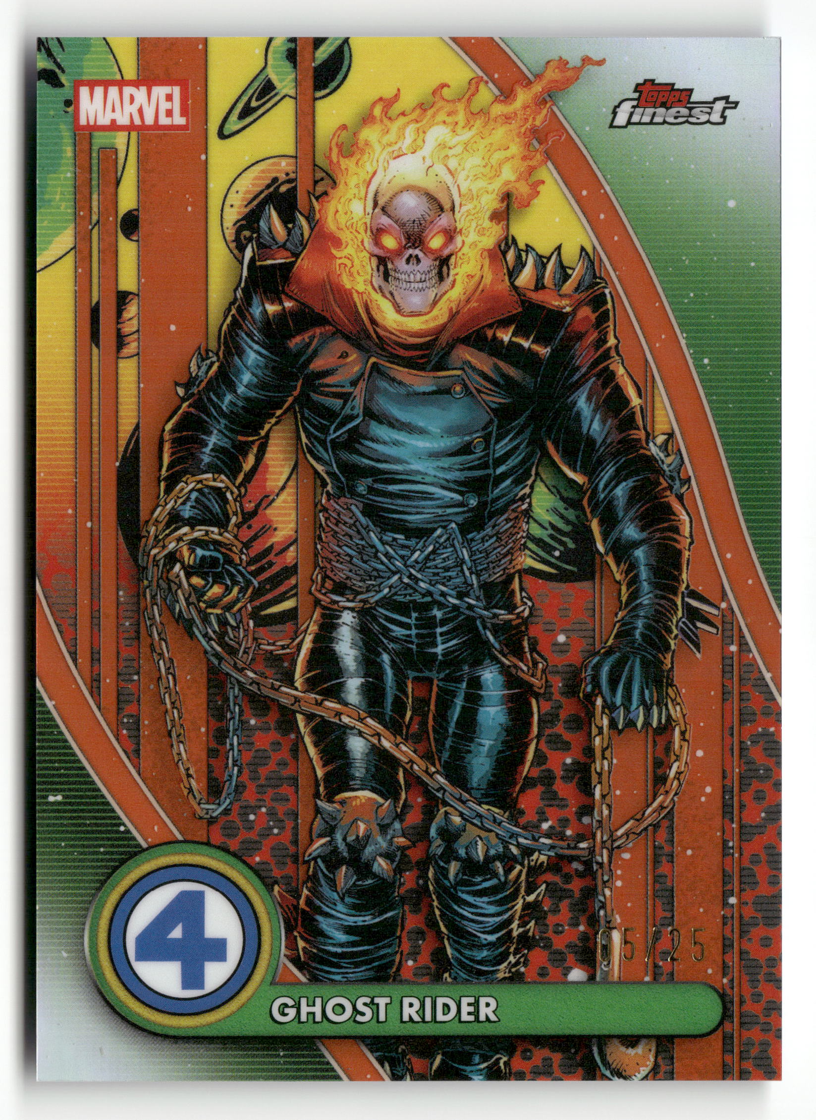 2026 Topps Fantastic Four Finest #91 Ghost Rider /25 Rare Orange Refractor
